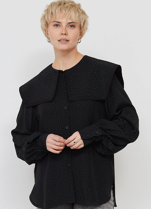 Блузка из вискозы в горошек GRIOL