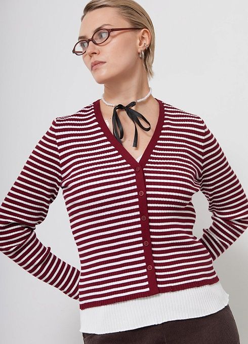 Джемпер жен. 310509.33303.4802S Бордово-молочный (5)