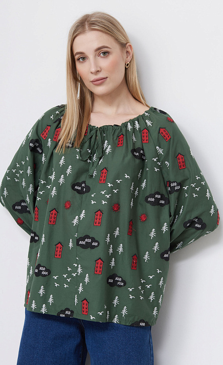 Блузка из хлопка с вышивкой GRIOL