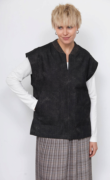  GRIOL. Жилет жен. 380027.6_312.7473О Темно-серый меланж 