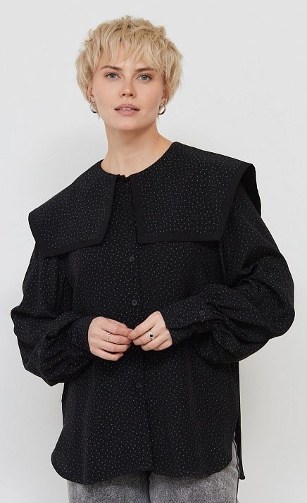 Блузка из вискозы в горошек GRIOL