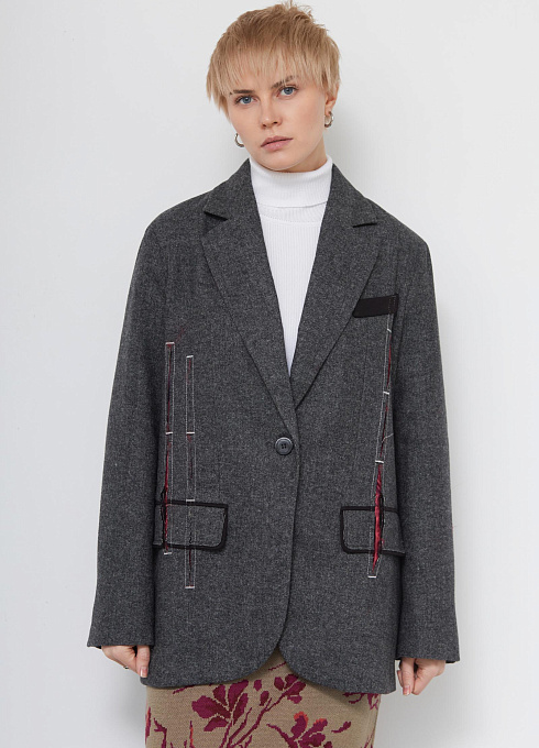  GRIOL. Жакет жен. 378376.11312.8201M Серый меланж GRIOL