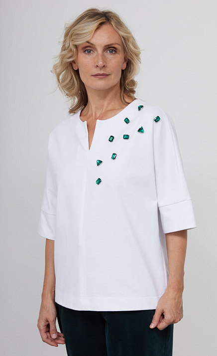 Джемпер из хлопка с кристаллами GRIOL