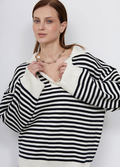  GRIOL. Джемпер жен. 310541.01303.9407S Сине-молочный GRIOL