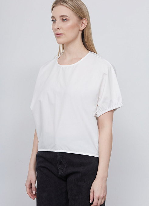 Блузка oversize из сатина GRIOL Блузка жен. 318164.11312.0200N Белый  (4)
