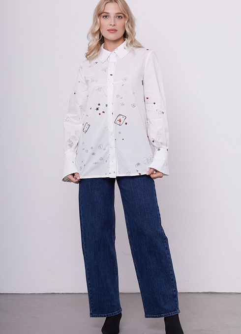 Рубашка из хлопка с принтом GRIOL