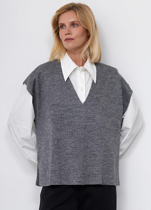  GRIOL. Жилет жен. 380045К.33303.7600M Серый GRIOL