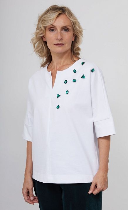 Джемпер из хлопка с кристаллами GRIOL