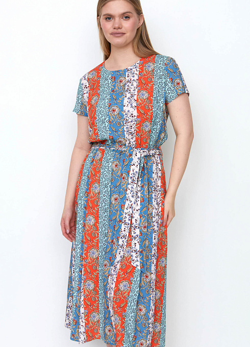  GRIOL. Платье жен. 360225.09312.6216F Оранжево-голубой GRIOL