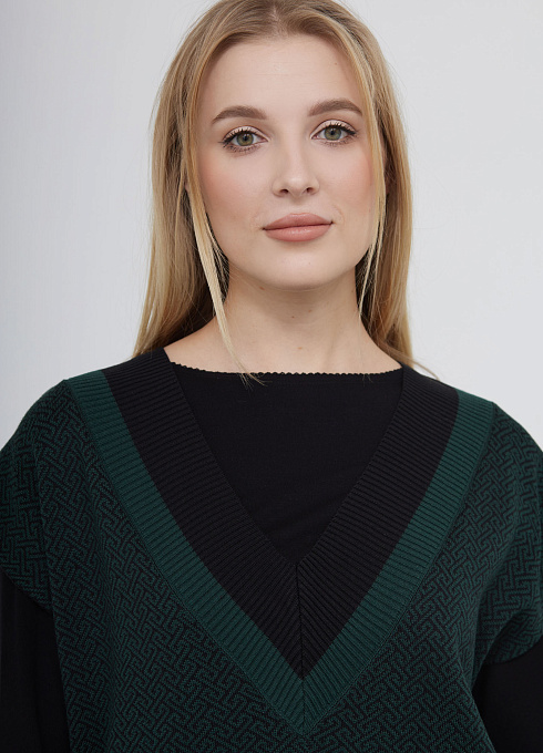  GRIOL. Жилет жен. 380077.33303.8212G Чёрно-бирюзовый GRIOL