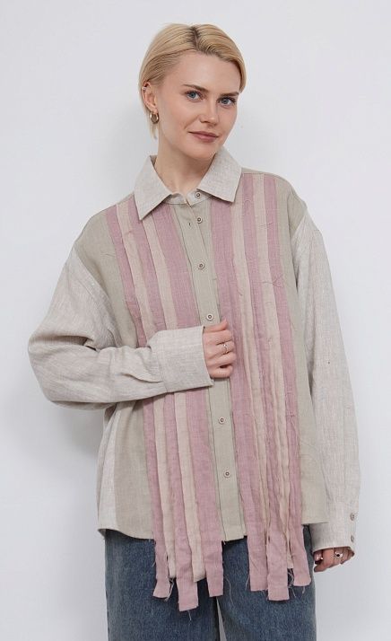 Рубашка изо льна с рюшами GRIOL