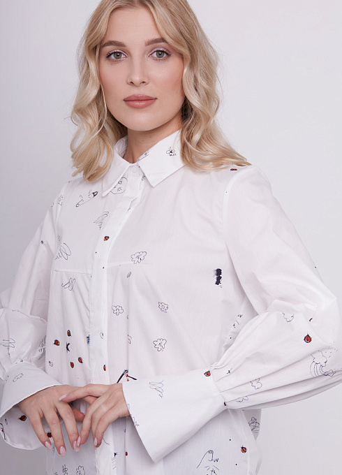 Рубашка из хлопка с принтом GRIOL