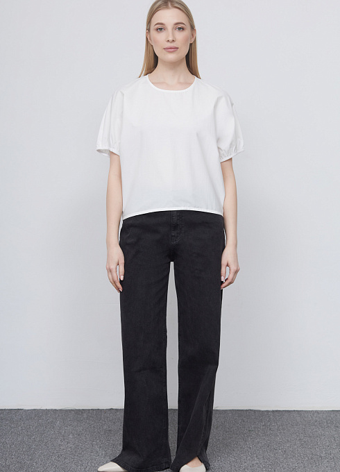 Блузка oversize из сатина GRIOL Блузка жен. 318164.11312.0200N Белый  (2)