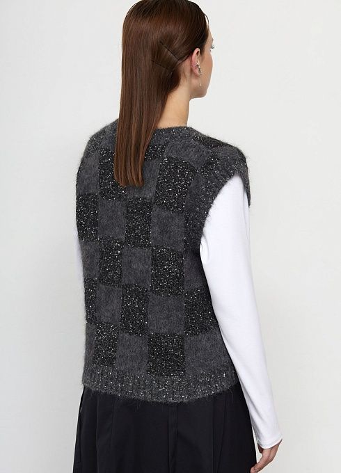 Жилет жен. 388010.42303.8281P Чёрно-серый  (6)