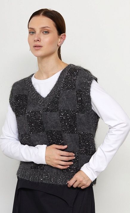  GRIOL. Жилет жен. 388010.42303.8281P Чёрно-серый 