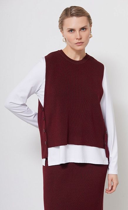  GRIOL. Жилет жен. 380057.33303.4811S Бордово-коричневый 