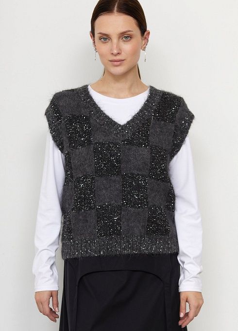Жилет жен. 388010.42303.8281P Чёрно-серый  (4)