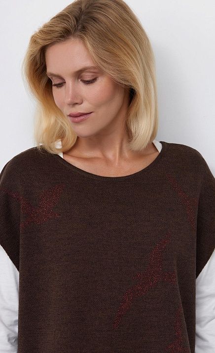  GRIOL. Жилет жен. 380046уд33303.1000M Коричневый меланж 