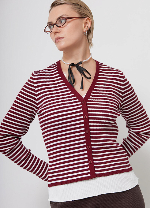  GRIOL. Джемпер жен. 310509.33303.4802S Бордово-молочный GRIOL