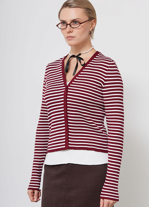  GRIOL. Джемпер жен. 310509.33303.4802S Бордово-молочный GRIOL