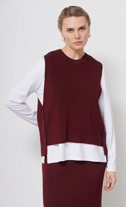  GRIOL. Жилет жен. 380057.33303.4811S Бордово-коричневый 