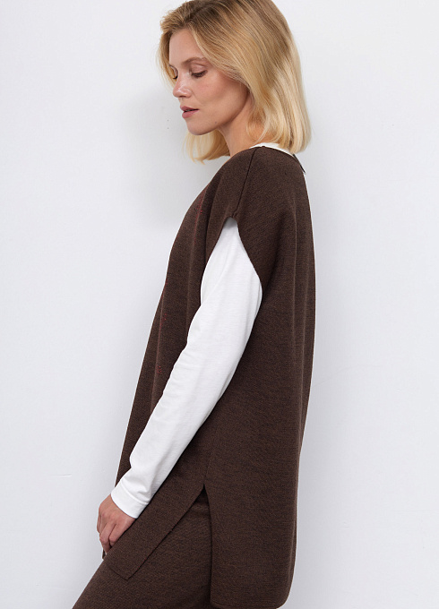  GRIOL. Жилет жен. 380046уд33303.1000M Коричневый меланж GRIOL