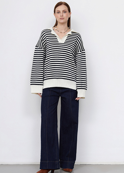  GRIOL. Джемпер жен. 310541.01303.9407S Сине-молочный GRIOL