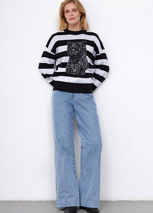  GRIOL. Джемпер жен. 310515.33303.8202SA Чёрно-белый GRIOL