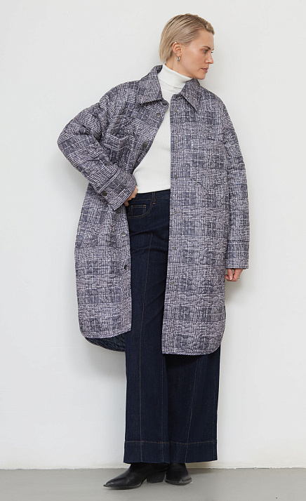 GRIOL. Полупальто жен. 527823Б.11208.8202P Серо-чёрный GRIOL GRIOL. Полупальто жен. 527823Б.11208.8202P Серо-чёрный