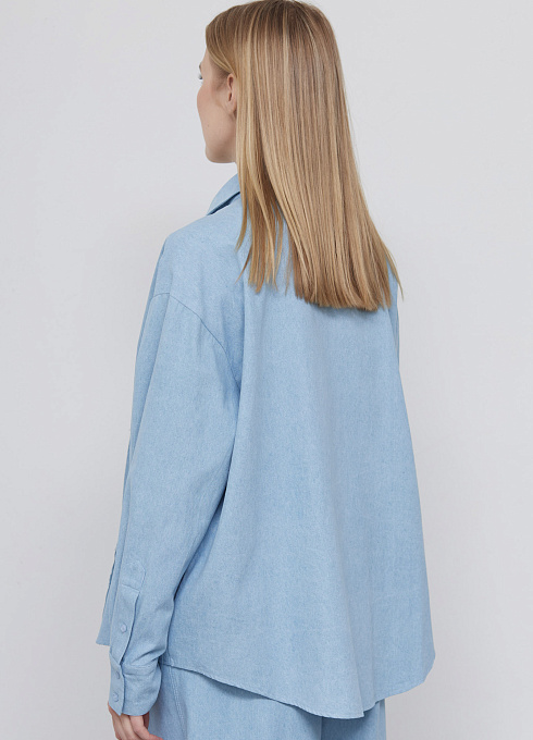 Рубашка из денима с рюшами GRIOL