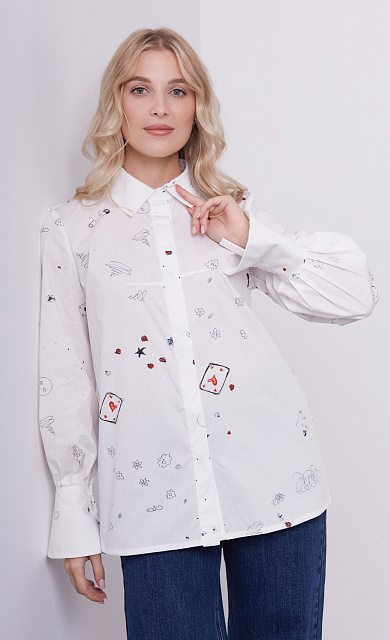 Рубашка из хлопка с принтом GRIOL