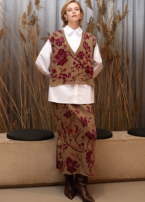  GRIOL. Юбка жен. 350123.33303.3747F Хаки GRIOL