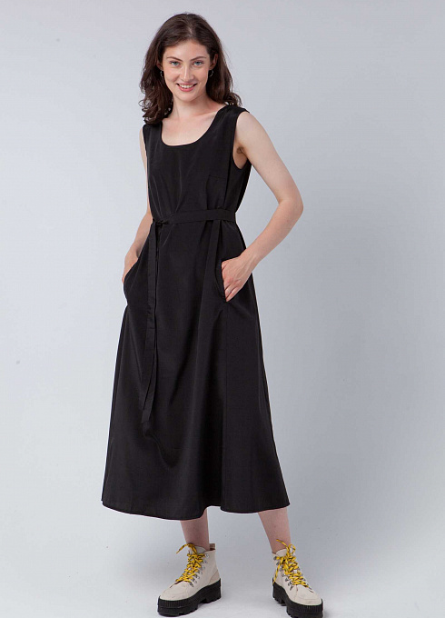 Платье длинное   женское,  черный цвет