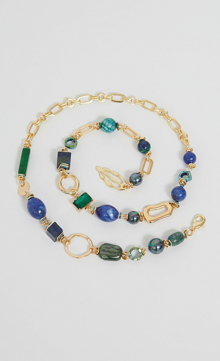  GRIOL. Колье-трансформер Чернично-клубничная2 Синий 