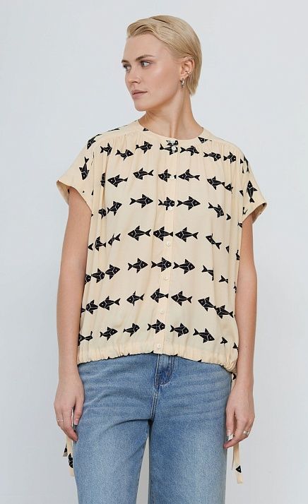 Блузка из крепа с принтом GRIOL