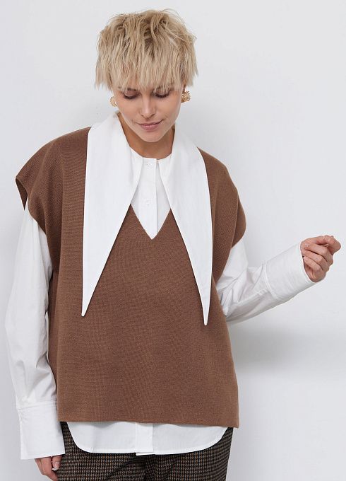  GRIOL. Жилет жен. 380045К.33303.0600M Какао GRIOL