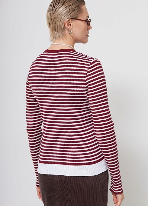 Джемпер жен. 310509.33303.4802S Бордово-молочный (3)