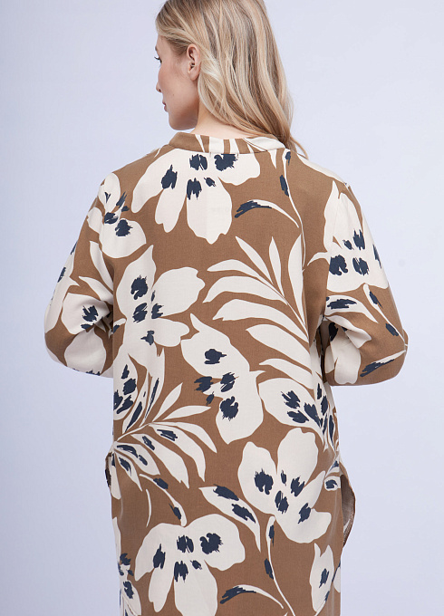 Блузка удлиненная с цветочным принтом GRIOL