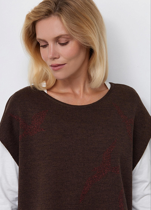  GRIOL. Жилет жен. 380046уд33303.1000M Коричневый меланж GRIOL