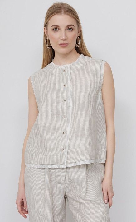 Блузка льняная без рукавов GRIOL Блузка льняная без рукавов GRIOL