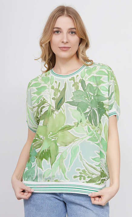 Блуза из вискозы с цветочным принтом GRIOL