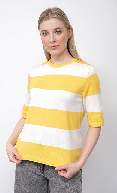  GRIOL. Джемпер жен. 310444П.33303.0221S  Бело-жёлтый 