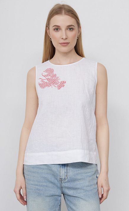 Топ льняной с печатью GRIOL