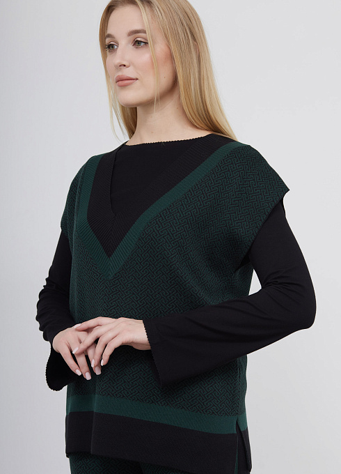  GRIOL. Жилет жен. 380077.33303.8212G Чёрно-бирюзовый GRIOL