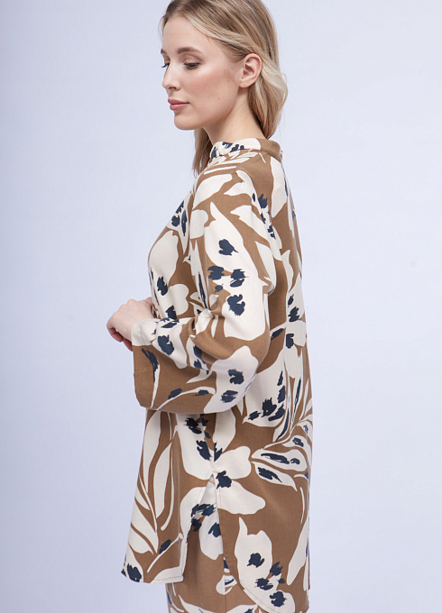 Блузка удлиненная с цветочным принтом GRIOL