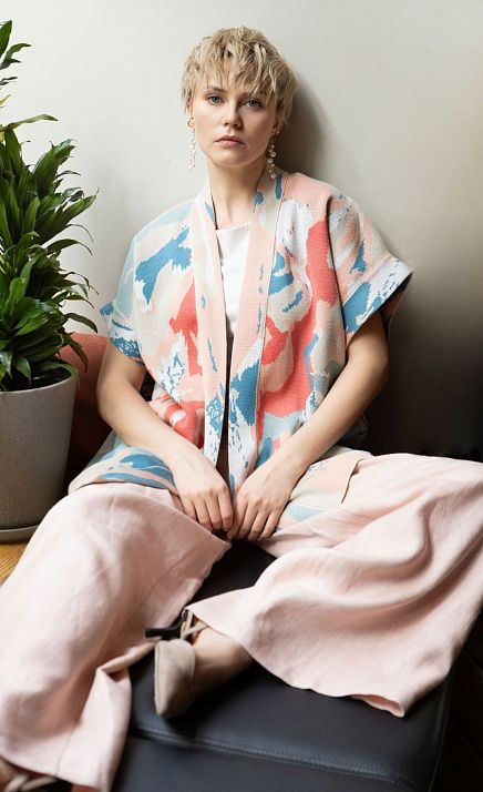 GRIOL. Жилет жен. 380098.33303.6716F Кораллово голубой GRIOL GRIOL. Жилет жен. 380098.33303.6716F Кораллово голубой