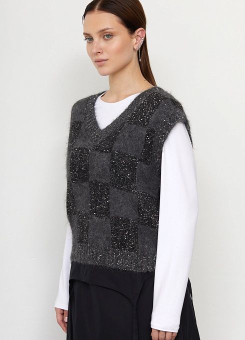 Жилет жен. 388010.42303.8281P Чёрно-серый  (5)