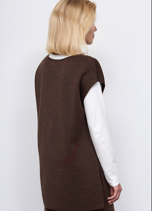  GRIOL. Жилет жен. 380046уд33303.1000M Коричневый меланж GRIOL