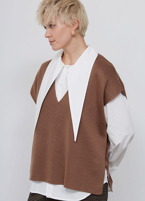  GRIOL. Жилет жен. 380045К.33303.0600M Какао GRIOL