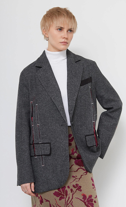 GRIOL. Жакет жен. 378376.11312.8201M Серый меланж GRIOL GRIOL. Жакет жен. 378376.11312.8201M Серый меланж